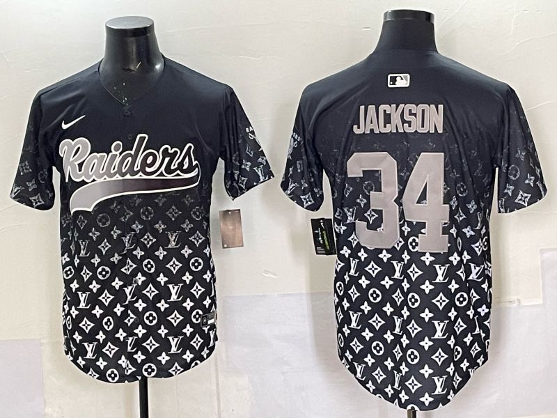 Men 2025 Oakland Raiders 34 Jackson black Nike Limited NFL Jersey style 032